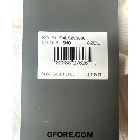 G/Fore White Blur Ribbed Golf Polo Short Sleeve Shirt Top Women's Size L NWT - Picture 6 of 6